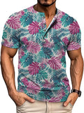 Men's Summer Henley T-Shirts Short Sleeve
