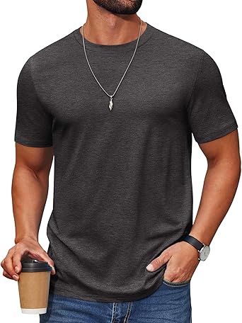 COOFANDY Men's T Shirt Short Sleeve Cotton Blend T-Shirts